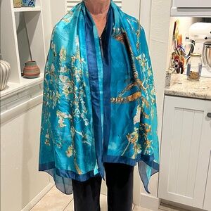 AMA Waterways Vincent Van Gogh Almond Blossom Silk Scarf wrap